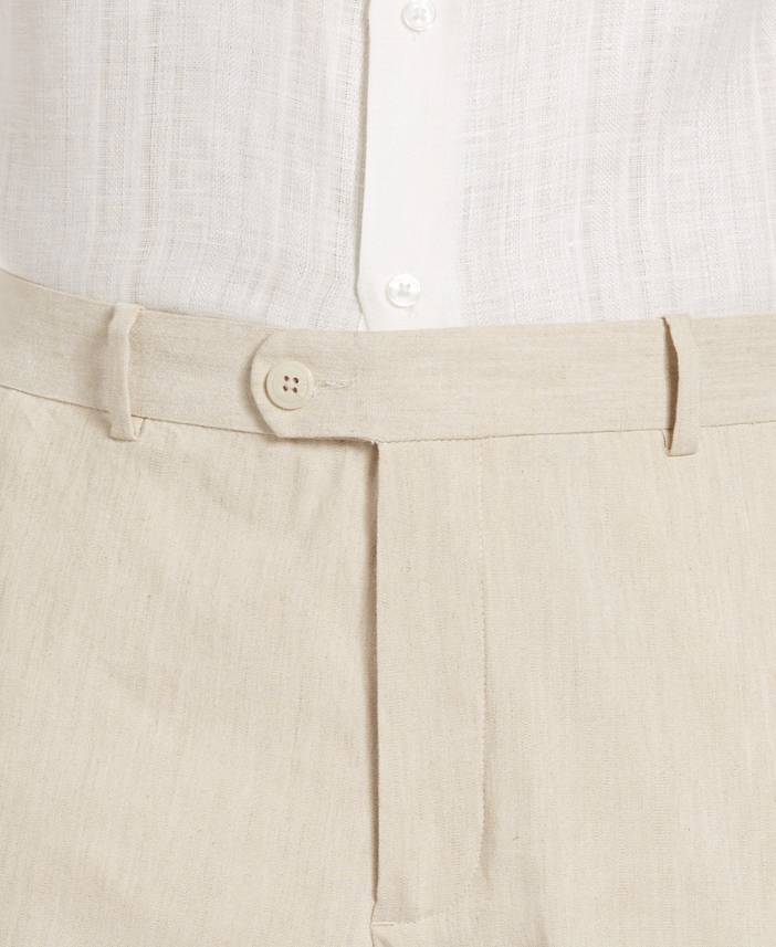 Men's Linen Blend Stretch Flat-Front Shorts | Cubavera