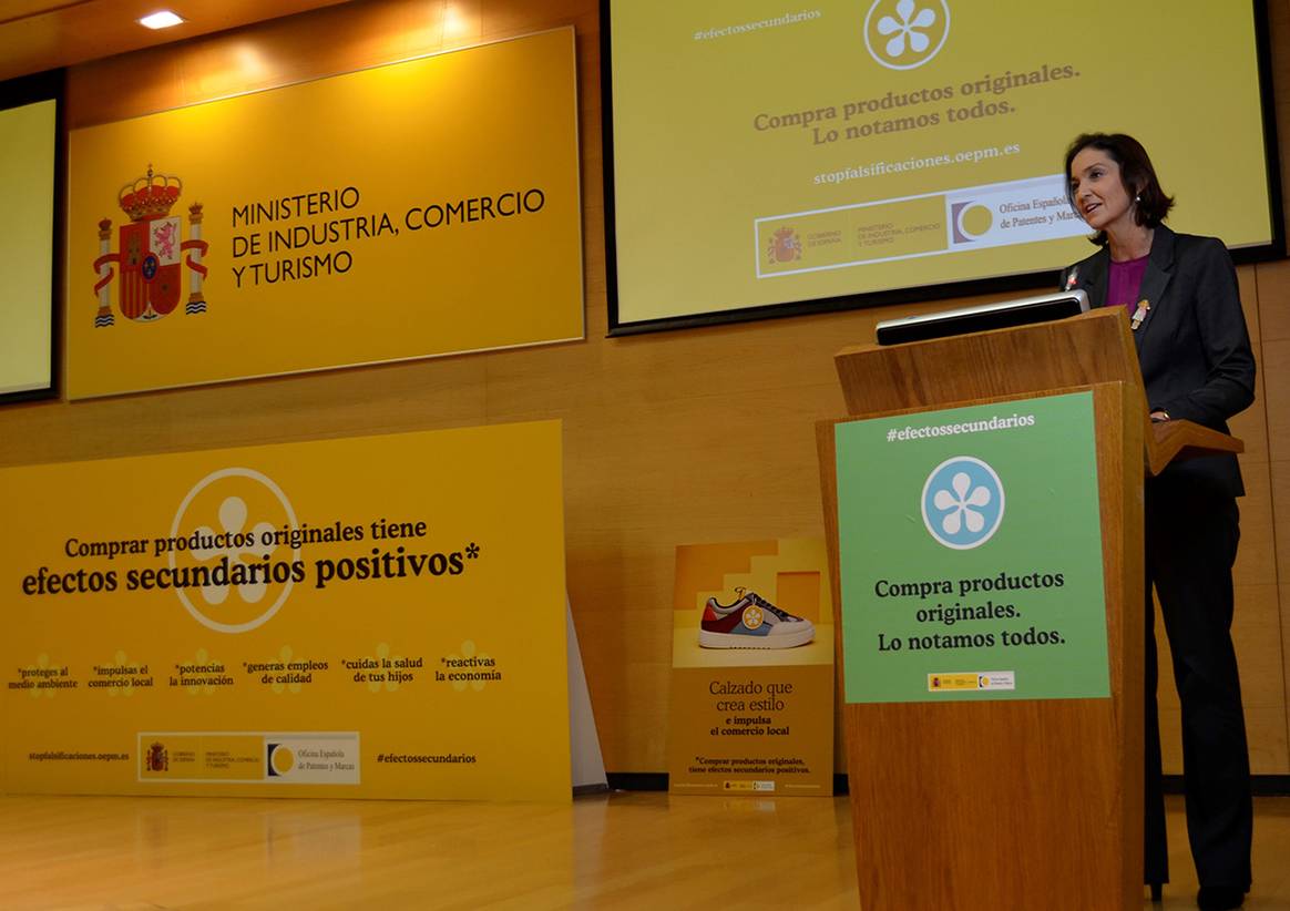 Photo Credits: Presentación de la campaña “Efectos secundarios positivos” contra la compra de productos falsificados. Ministerio de Industria, Comercio y Turismo.