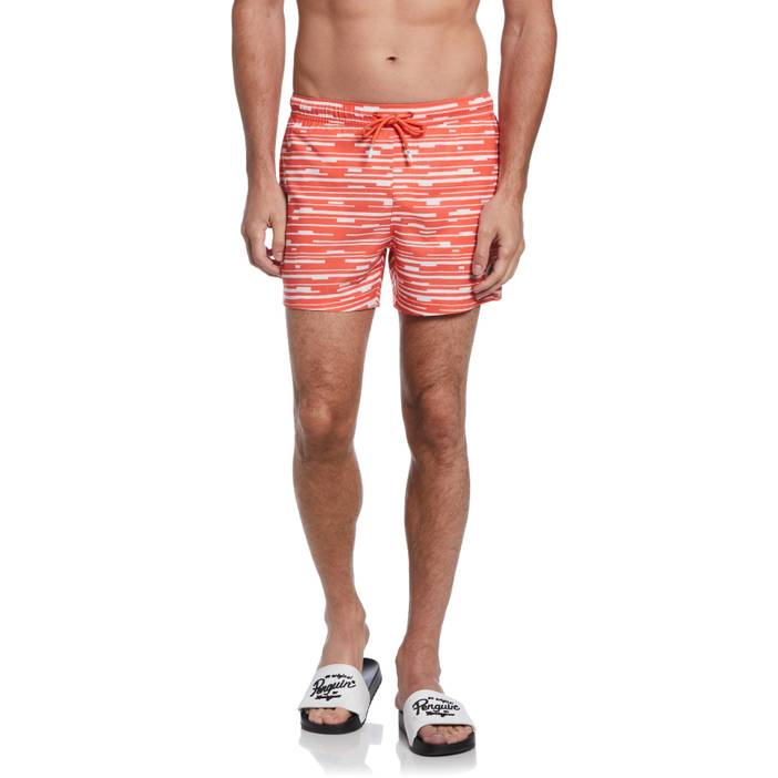 Men's Glitch Print Swim Shorts | Original Penguin