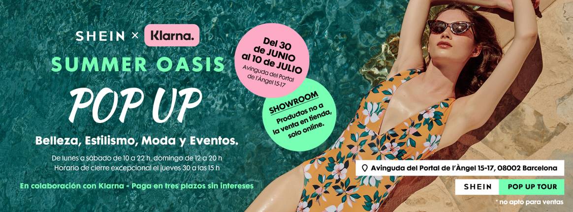 Photo Credits: Tienda efímera “Summer Oasis” de Shein y Klarna en Barcelona.