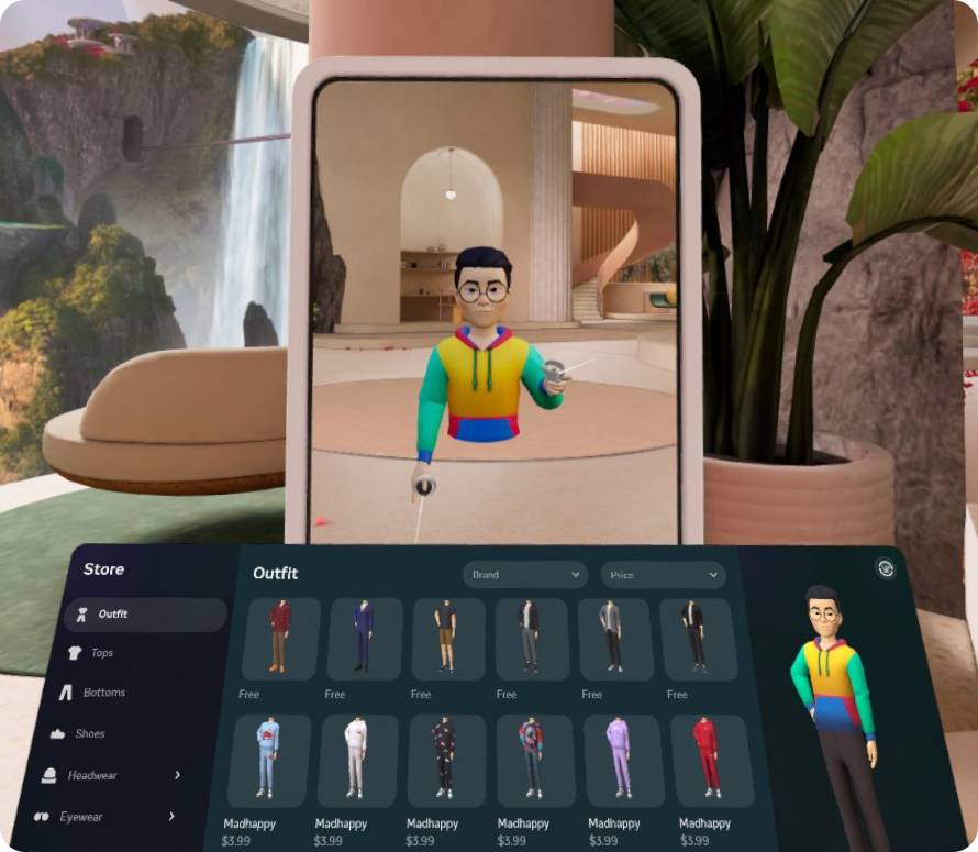 Meta Quest avatar mirror. Image: Meta