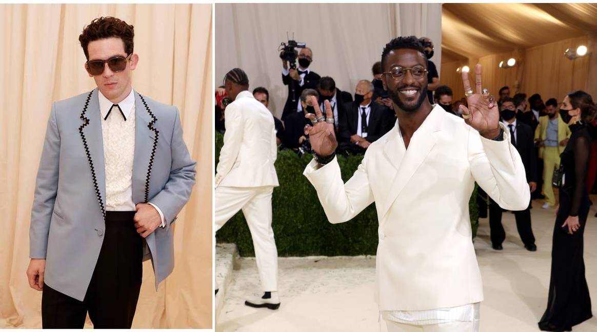 Josh O'Connor & Aldis Hodge in Dunhill, courtesy of the brand