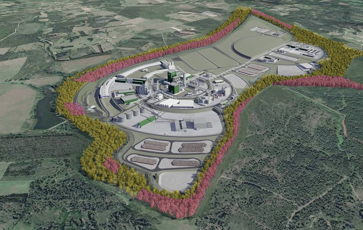 Render de la planta del “Proyecto Gamma” de Greenfiber en Palas de Rey.