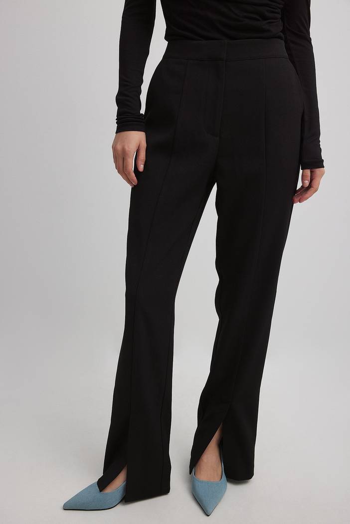 Broek met hoge taille en split aan de voorkant | NA-KD