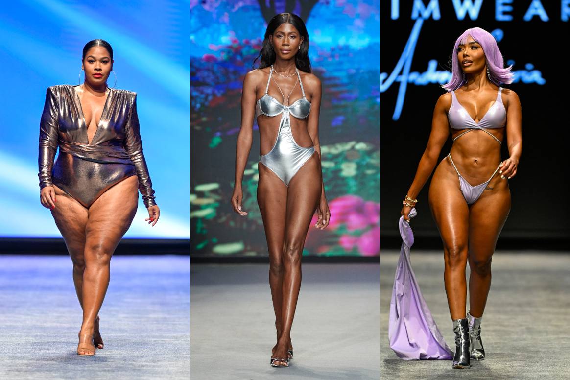 SS24 Miami Swim Week. (From left) Michael Costello x Revolve, Sinesia Karol and OMG Swimwear.