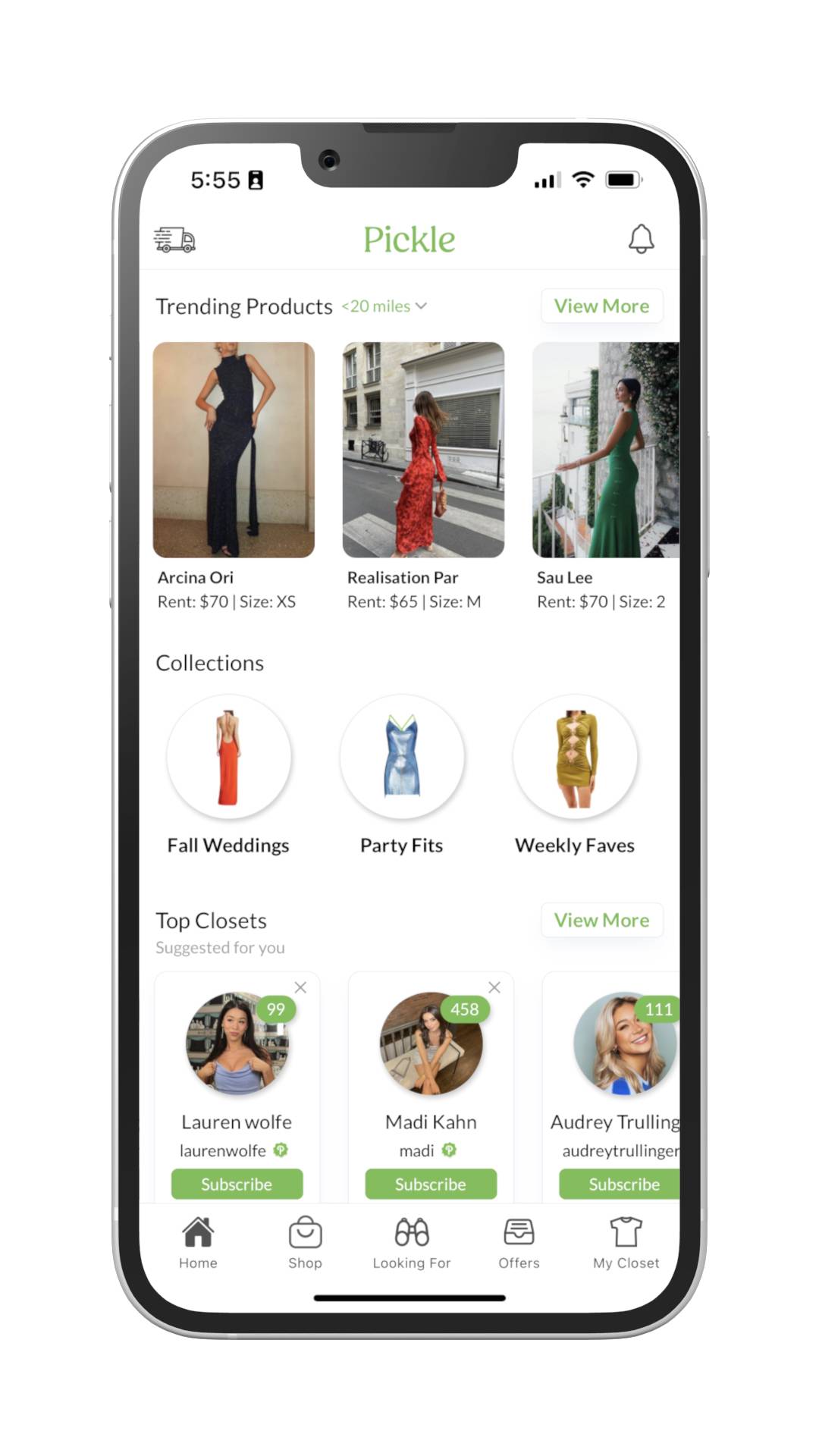 Pickle, American peer-to-peer fashion rental app