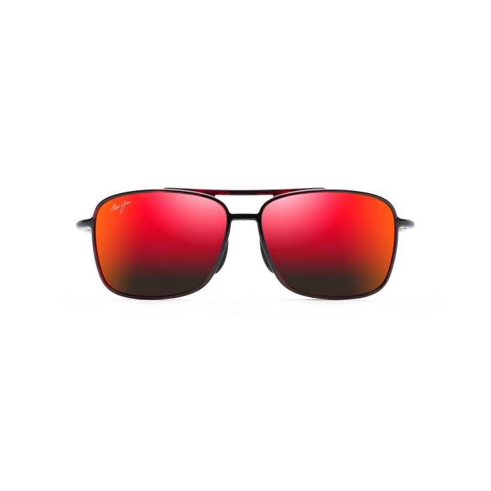 Kaupo Gap Aviator Polarized Sunglasses | Red and Black Tortoise Frames with HAWAII LAVAâ¢ Lenses | Maui Jim