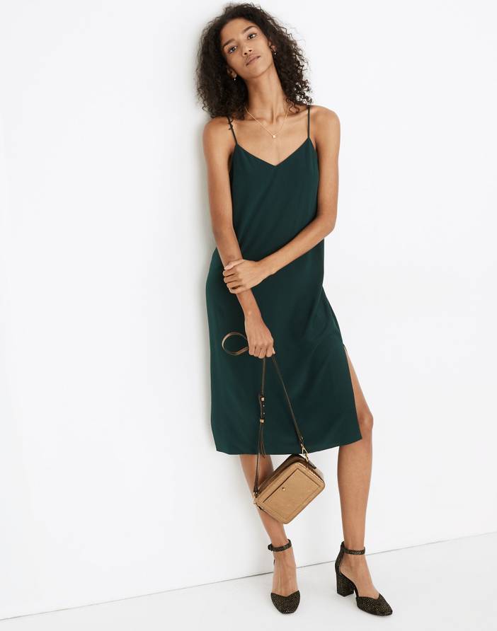 Silk Eva Side-Slit Slip Dress | Madewell