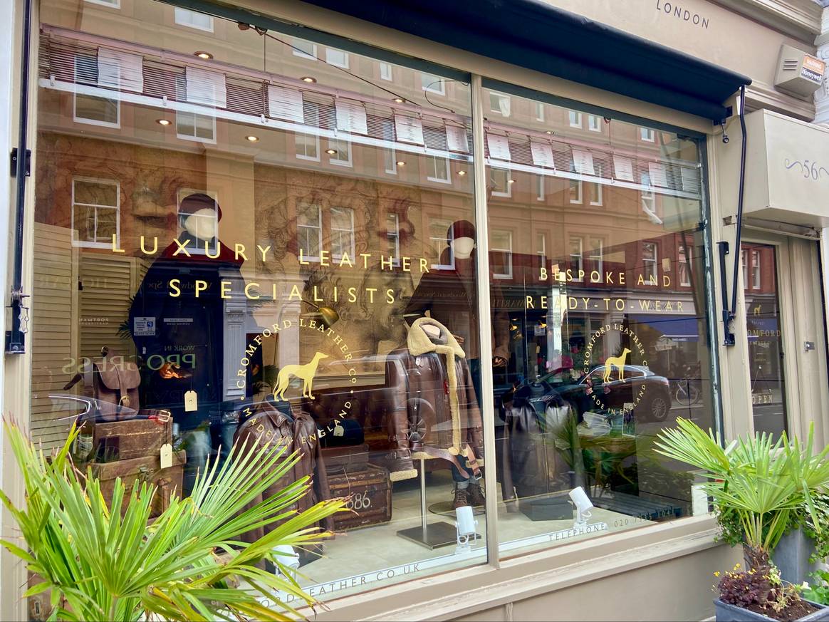 Leather goods corner in Chiltern street
