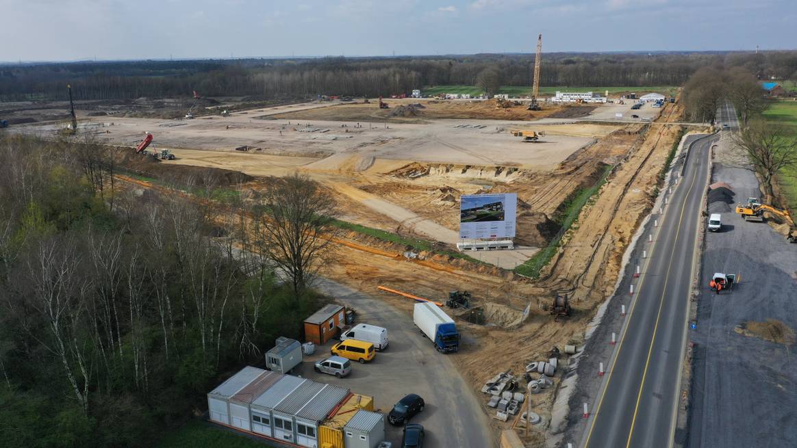 De bouwplaats in Dorsten, Duitsland. Beeld: Levi's