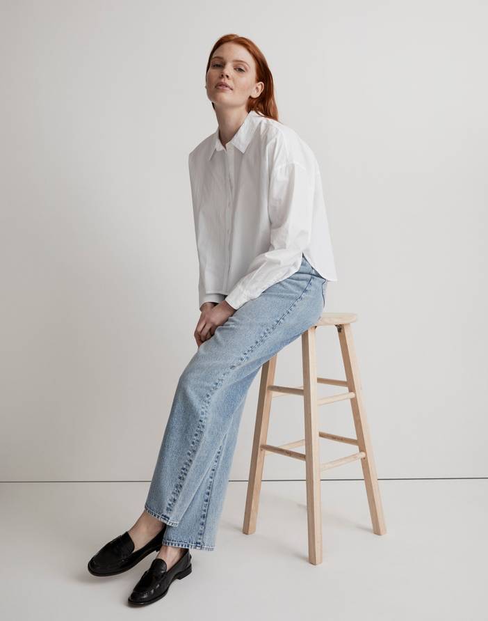 Signature Poplin Hartfield Crop Shirt | Madewell