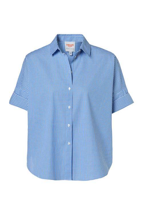 Caroline Tensen Leeds Oversized Check Blouse Wit / Navy | Mart Visser