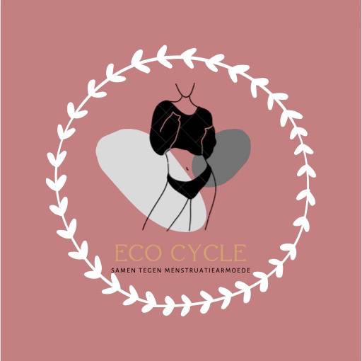 Image: the logo of Ecocycle by students from Hogeschool Zuyd, with the subtitle "together we combat period poverty" in Dutch. Courtesy of the school.