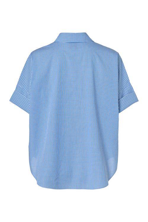 Caroline Tensen Leeds Oversized Check Blouse Wit / Navy | Mart Visser