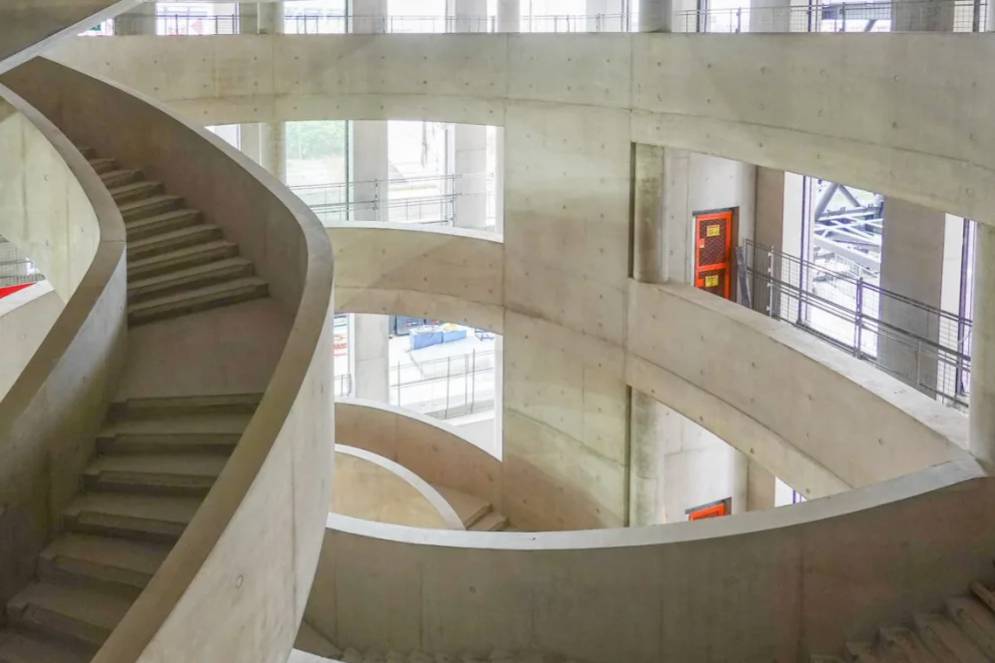 Interior of the LCF campus building. Archive image, April 2022.