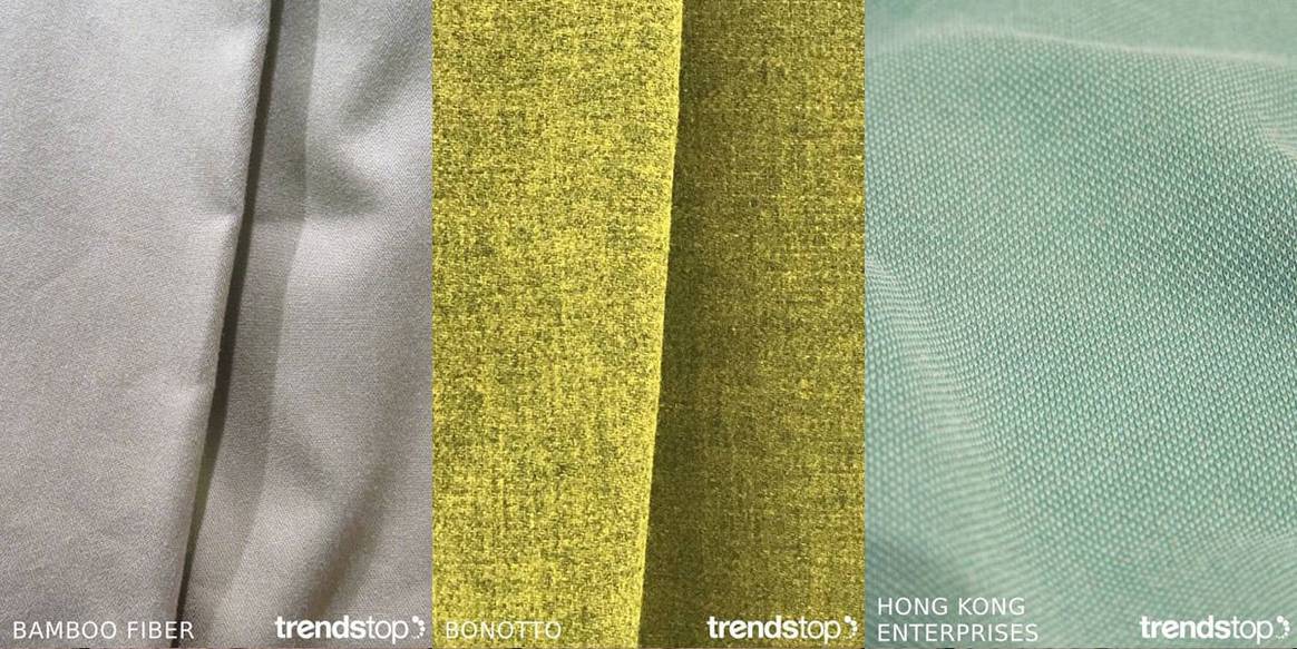 Beelden via Trendstop, van links naar rechts: Bamboo Fiber, Bonotto, Hong
Kong Enterprises, allen Herfst Winter 2020-21.