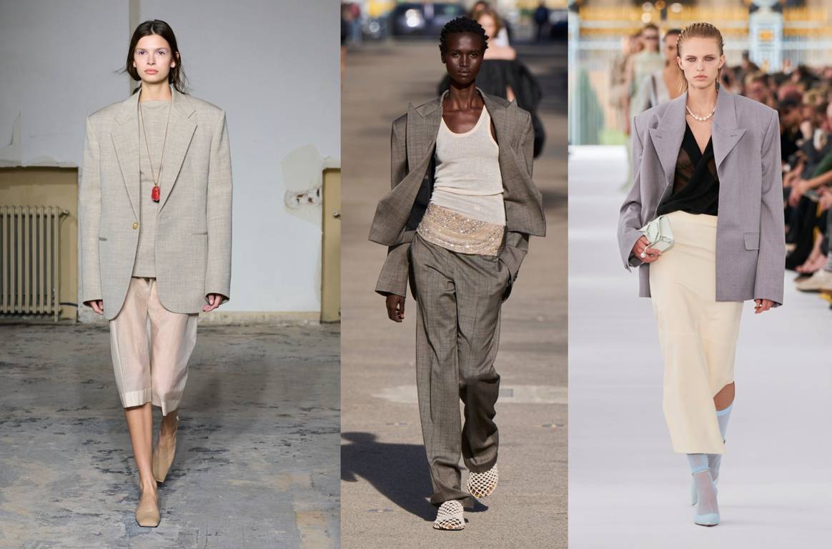 (v.l.n.r.) 80er-Powerschultern bei Carven, Stella McCartney und Givenchy