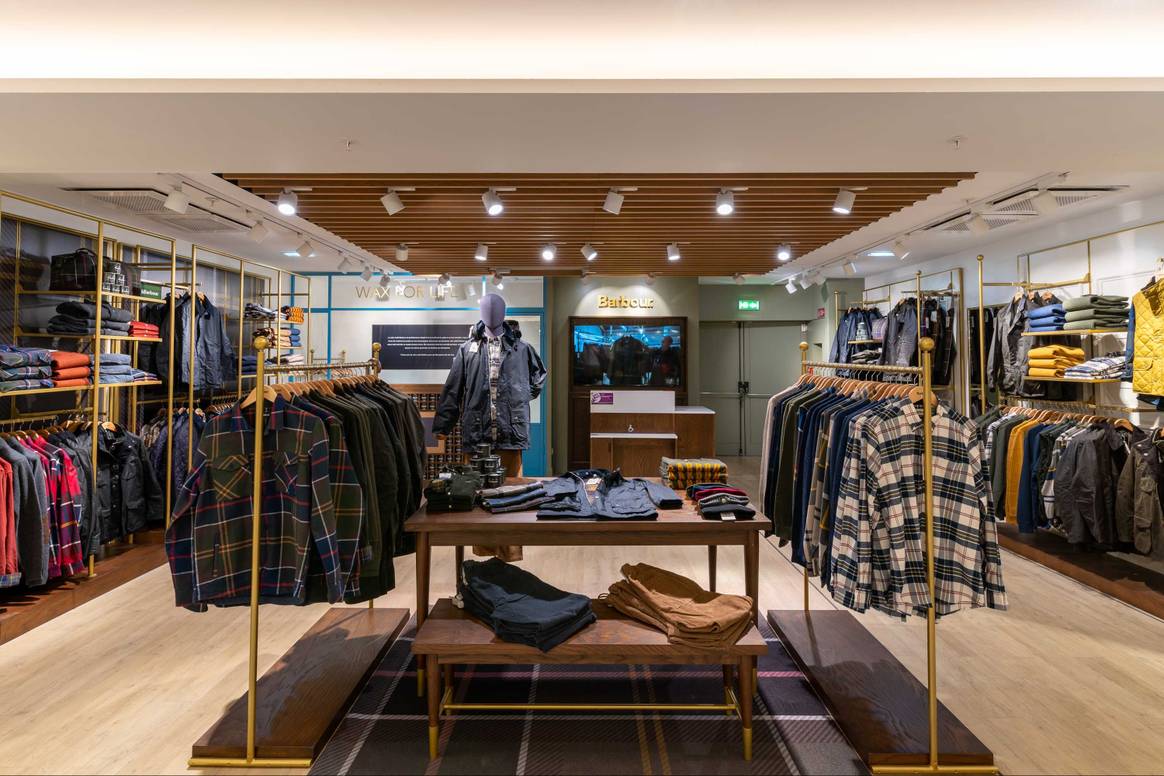 Le corner Barbour aux Galeries Lafayette.