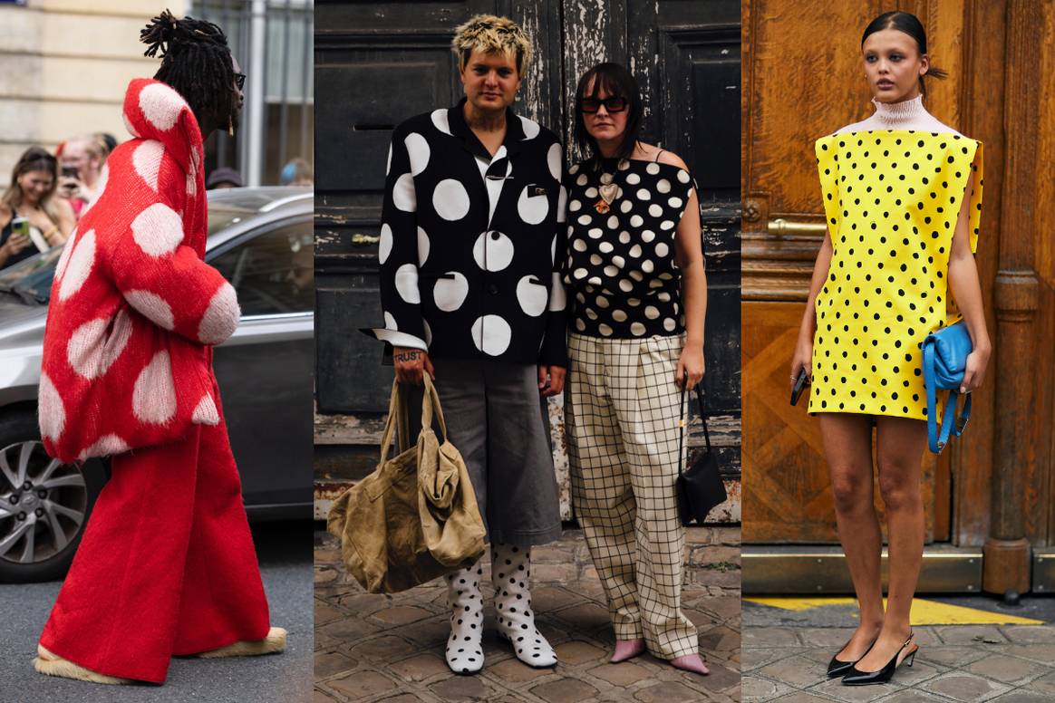 Polkadotted streetstyle at Marni