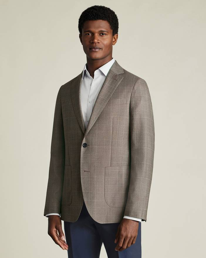 Men's Charles Tyrwhitt Luxury Italian Checkered na Jacket | Charles Tyrwhitt