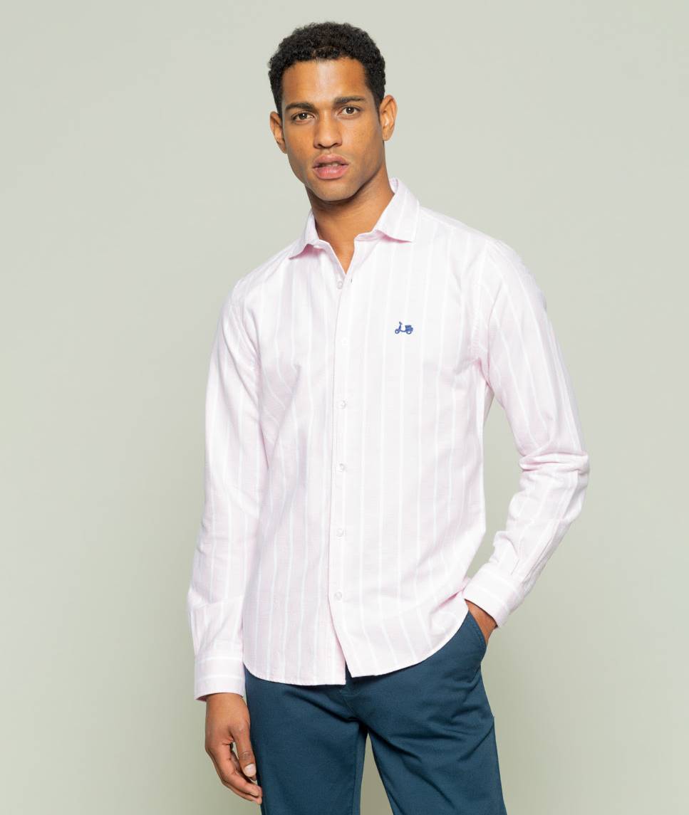 Camisa stripes rosa, de Scotta 1985. PVP: 85 euros