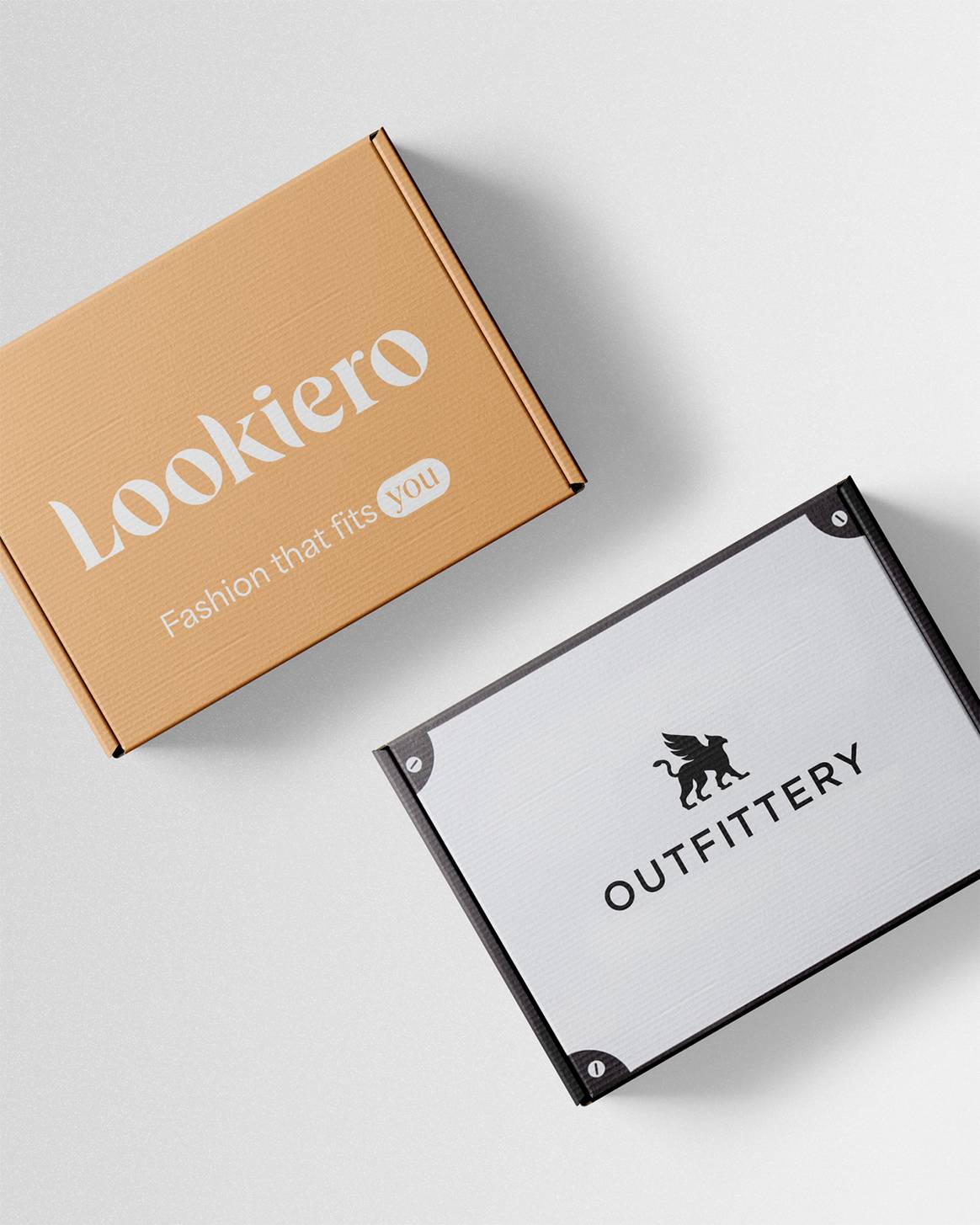 Cajas de envió de las plataformas Lookiero y Outfittery, que pasarán a integrarse en Lookiero Outfittery Group.