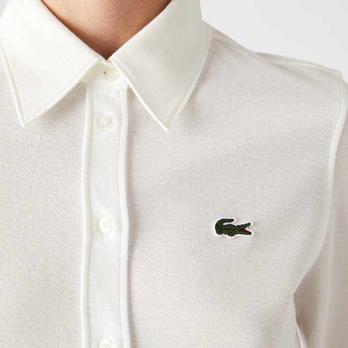 Damen Lacoste Bluse mit French-Kragen aus Baumwoll-Piqué | Lacoste
