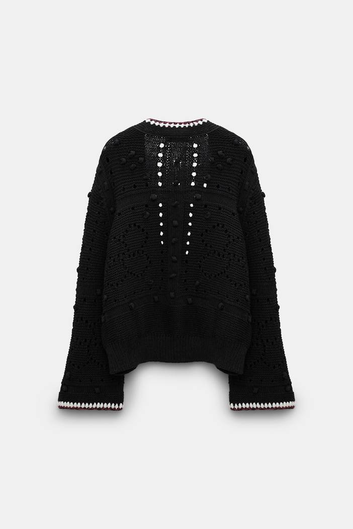 V-neck cardigan with crochet trim | dorothee schumacher