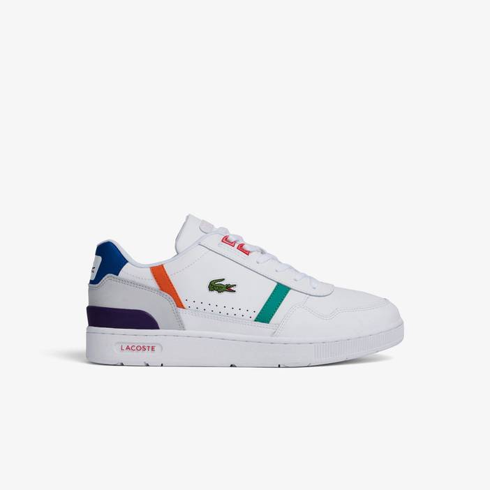 Herren-Sneakers Lacoste T-CLIP aus Leder und Veloursleder mit Color-Pop | Lacoste