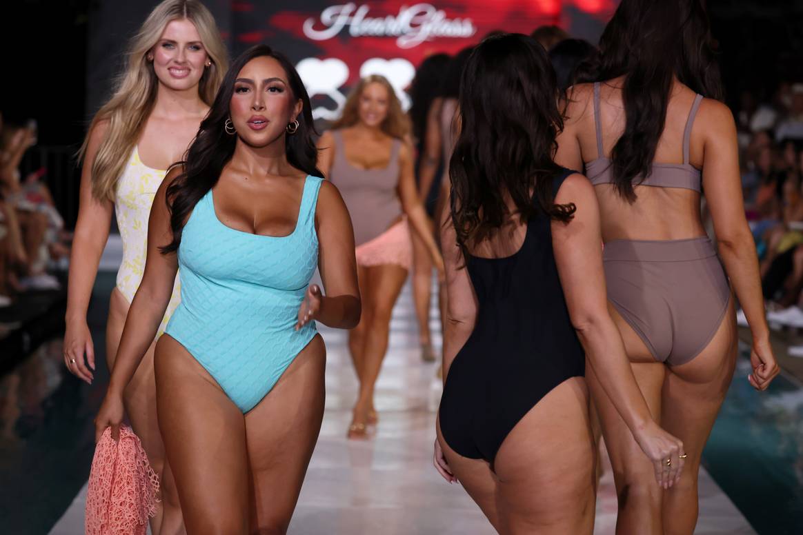 Finale of HeartGlass show at Miami Swim Week.