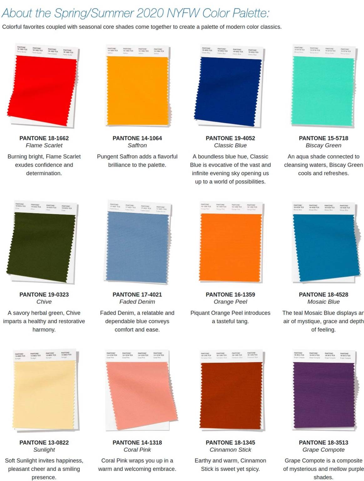 Auf den Catwalks gesichtet: Pantone-Farbtrends für S/S 20