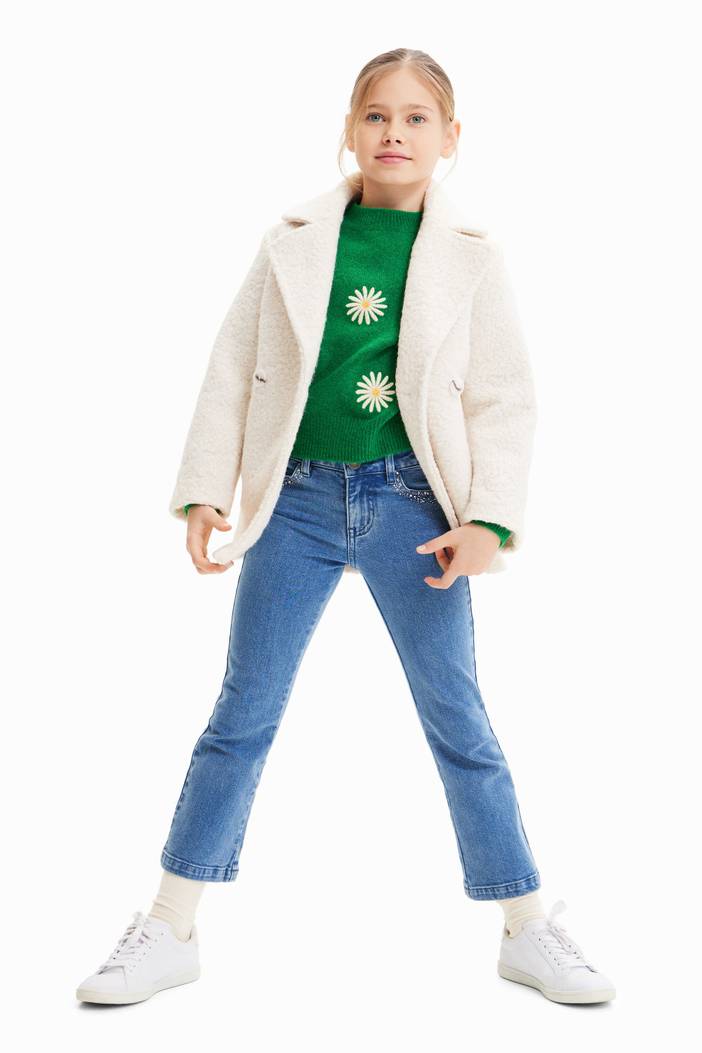 Double-breasted bouclé coat | Desigual