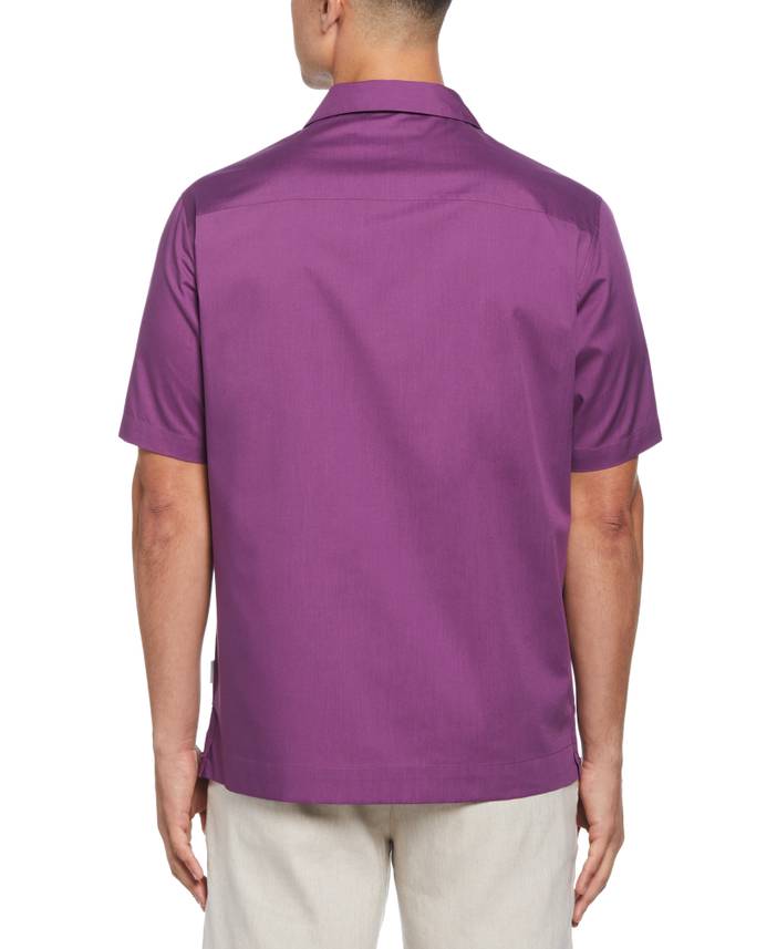 Men's Embroidered Camp Collar Guayabera Short Sleeve Shirt | Cubavera