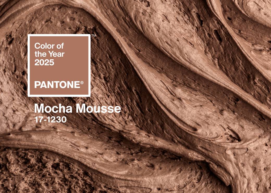 Pantone kleur van het jaar 2025 'Mocha Mousse'.