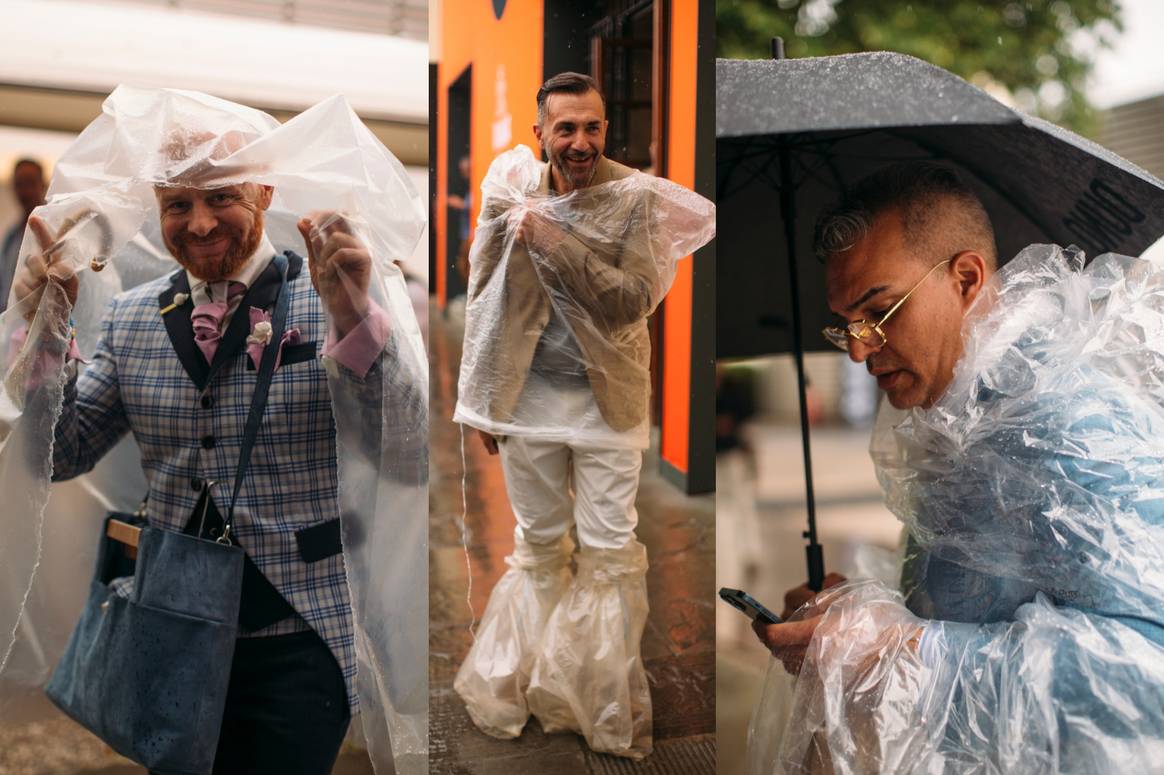 Rain couture at Pitti Uomo. Images: Spotlight Launchmetrics