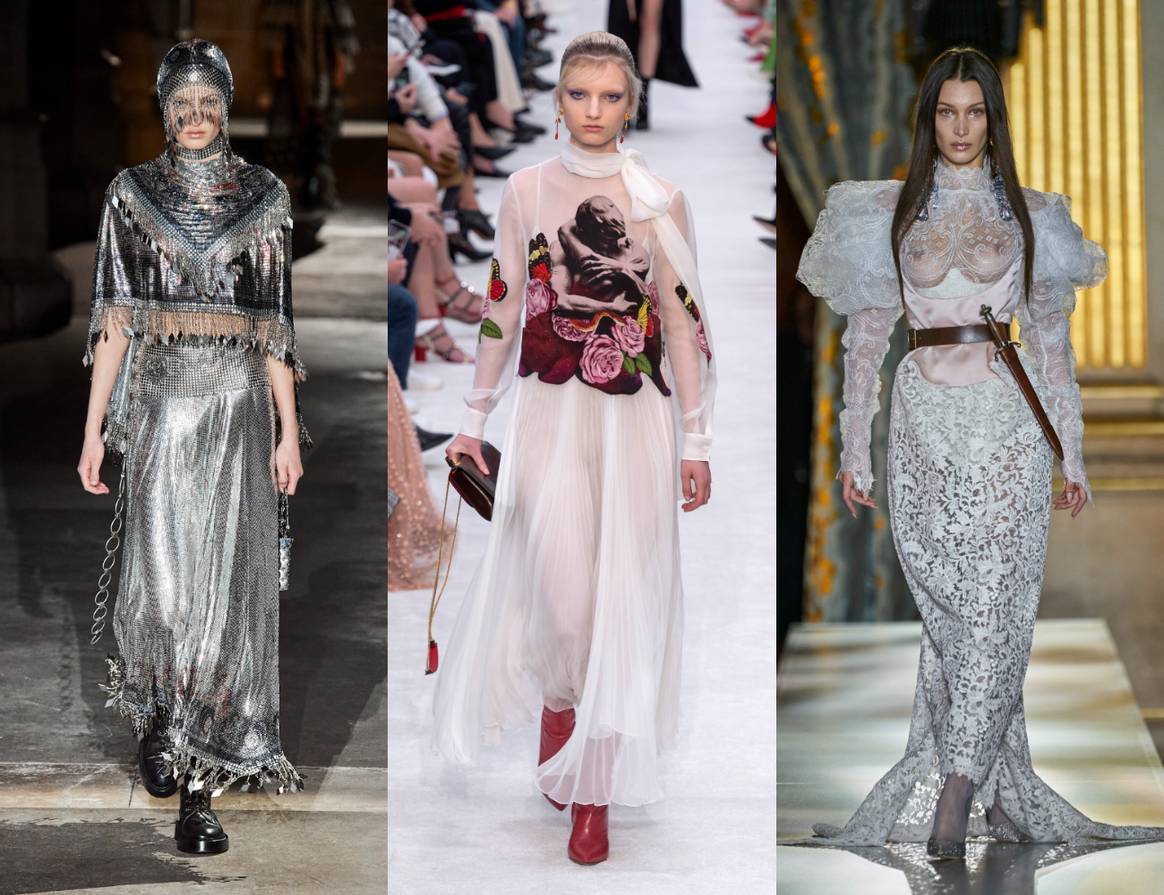 Rabanne FW20, Valentino FW19, Vivienne Westwood FW20.