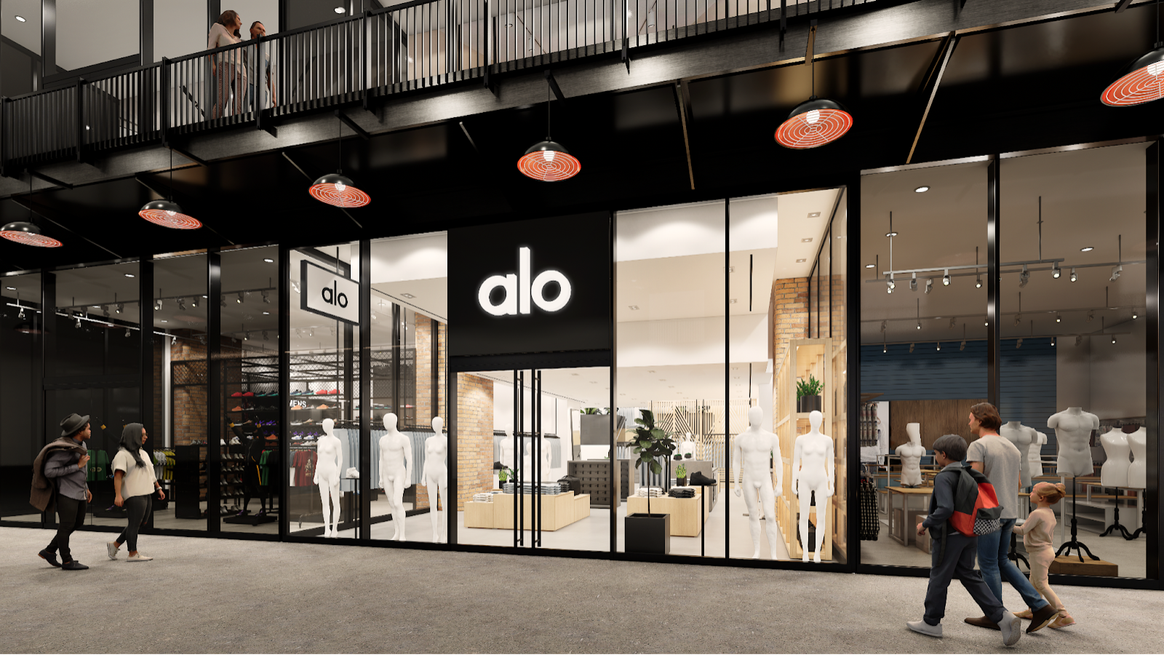Mock-up of Alo Yoga store