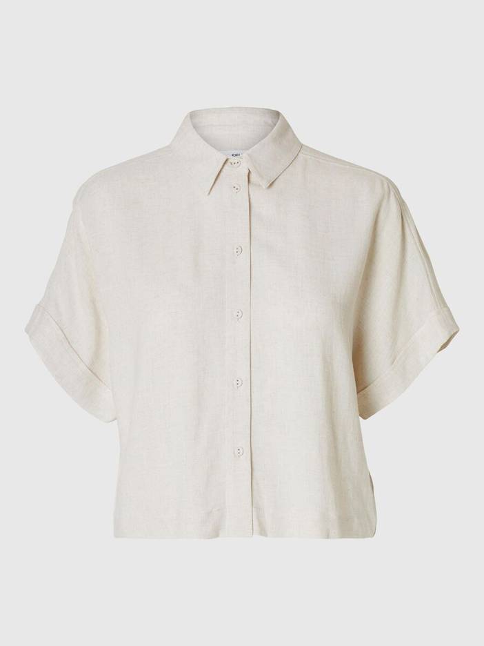 Cropped Overhemd Met Korte Mouwen | Selected-Femme