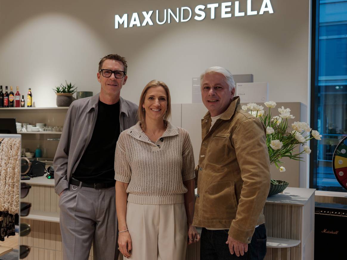 MAXUNDSTELLA managing directors Christoph and Desiree Riedlsperger with retail expert Chris Zorn from Konrad Knoblauch GmbH.