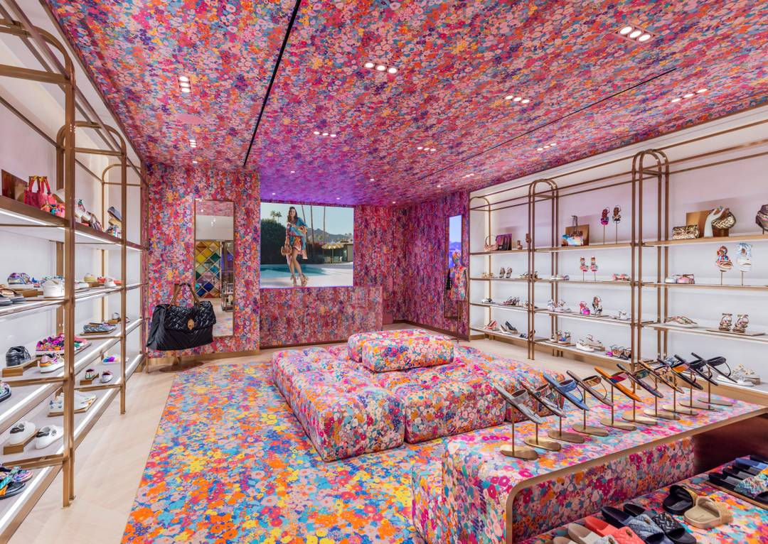 Interior of Kurt Geiger's debut store in Aventura Mall, Miami