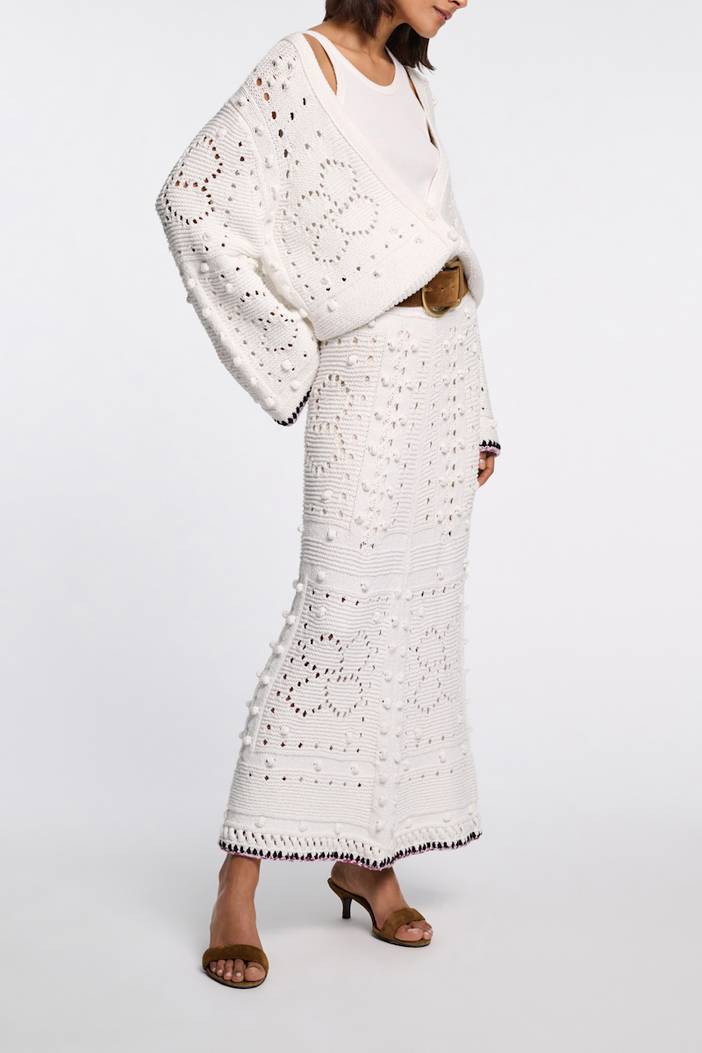 V-neck cardigan with crochet trim | dorothee schumacher