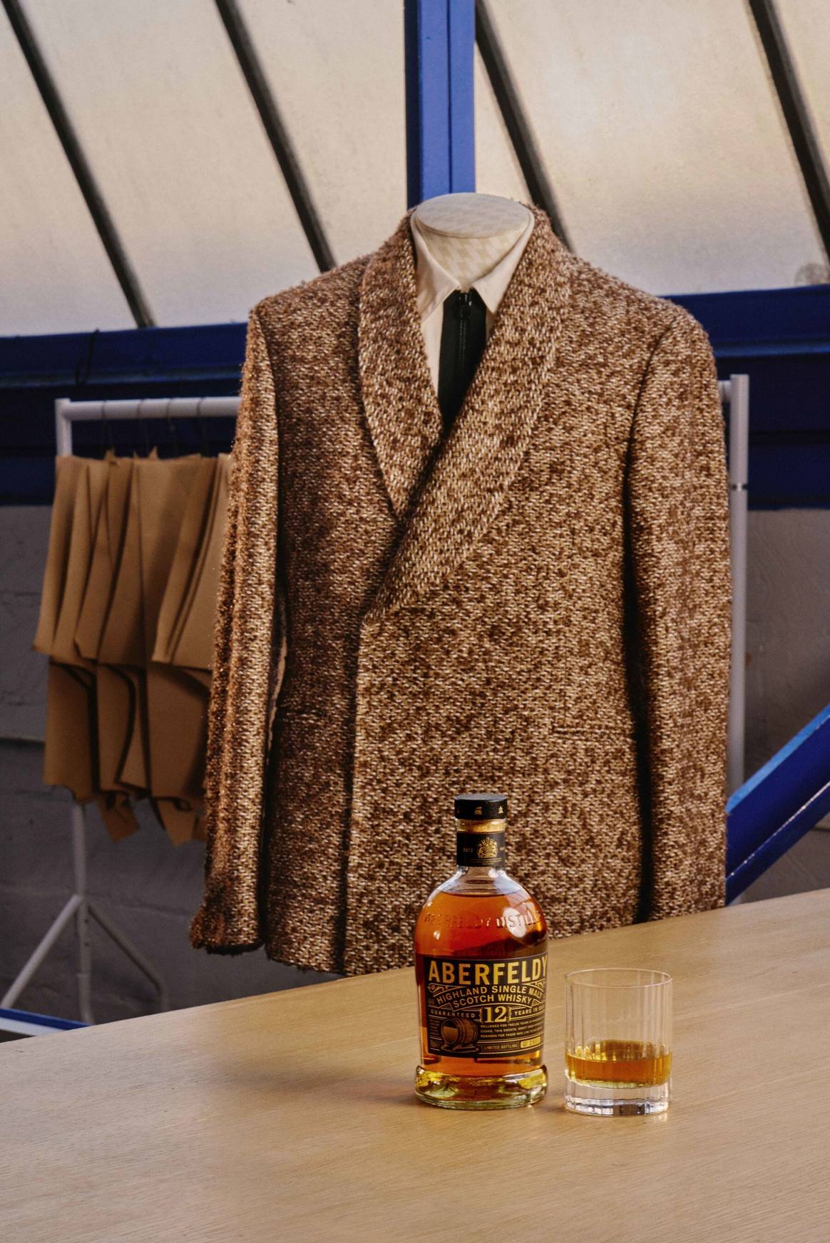 Aberfeldy scotch sipping jacket by Charlie Casely-Hayford