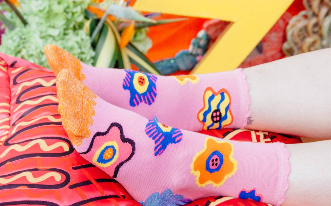 Zandra Rhodes collaborates with Happy Socks