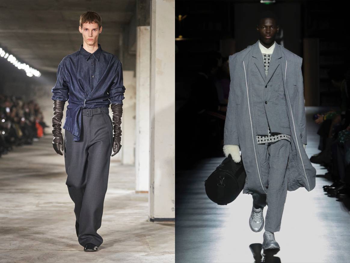 (De izquierda a derecha) Dries Van Noten/Kenzo FW24 Paris Menswear Fashion Week