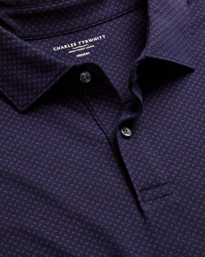Men's Charles Tyrwhitt Performance Geo Print Polo Shirt | Charles Tyrwhitt
