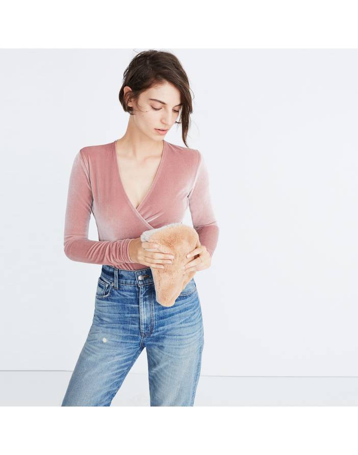 Velvet Wrap Bodysuit | Madewell