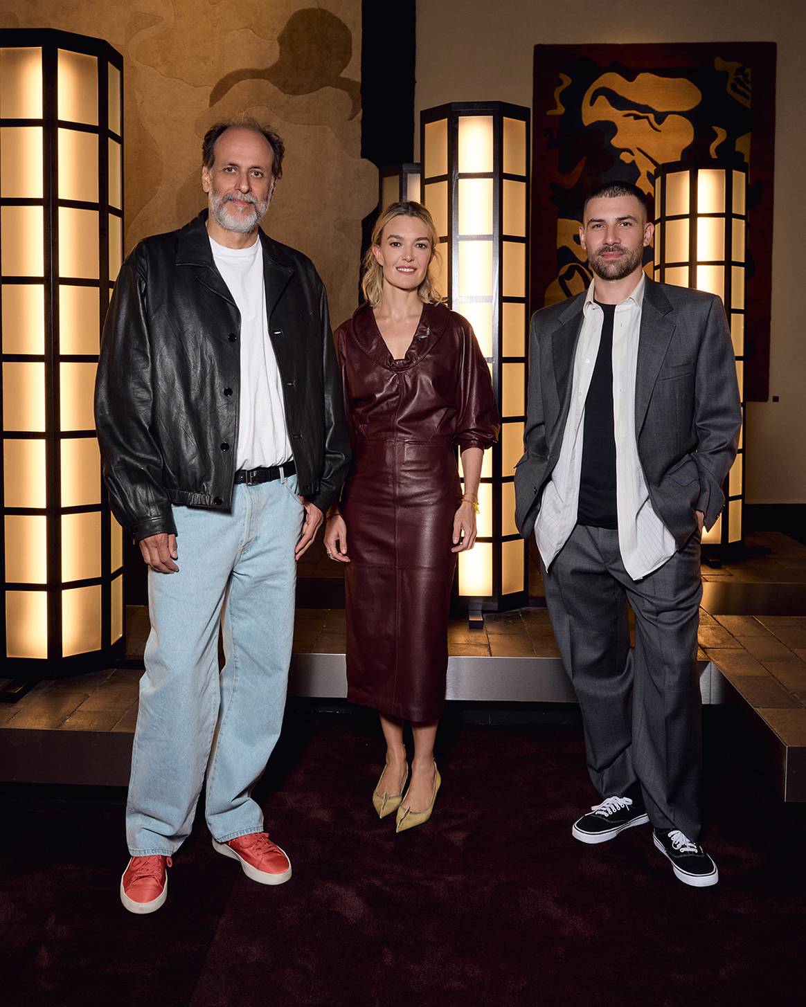 De gauche à droite, Luca Guadagnino, Marta Ortega Pérez et Stefano Baisi.