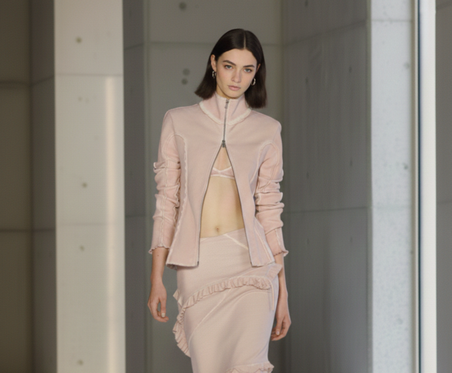 Queste immagini sono state generate da FashionUnited utilizzando uno strumento di intelligenza artificiale per supportare la strategia digitale dei nostri brand partner. La modella indossa capi ispirati a Ioannes. Sono state create per completare visivamente la narrazione di questo articolo.