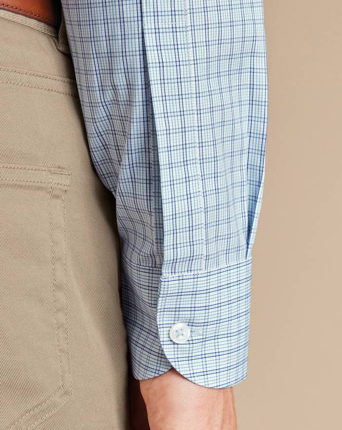 Men's Charles Tyrwhitt Button-Down Collar Non-Iron Checkered Oxford Dress Shirt | Charles Tyrwhitt