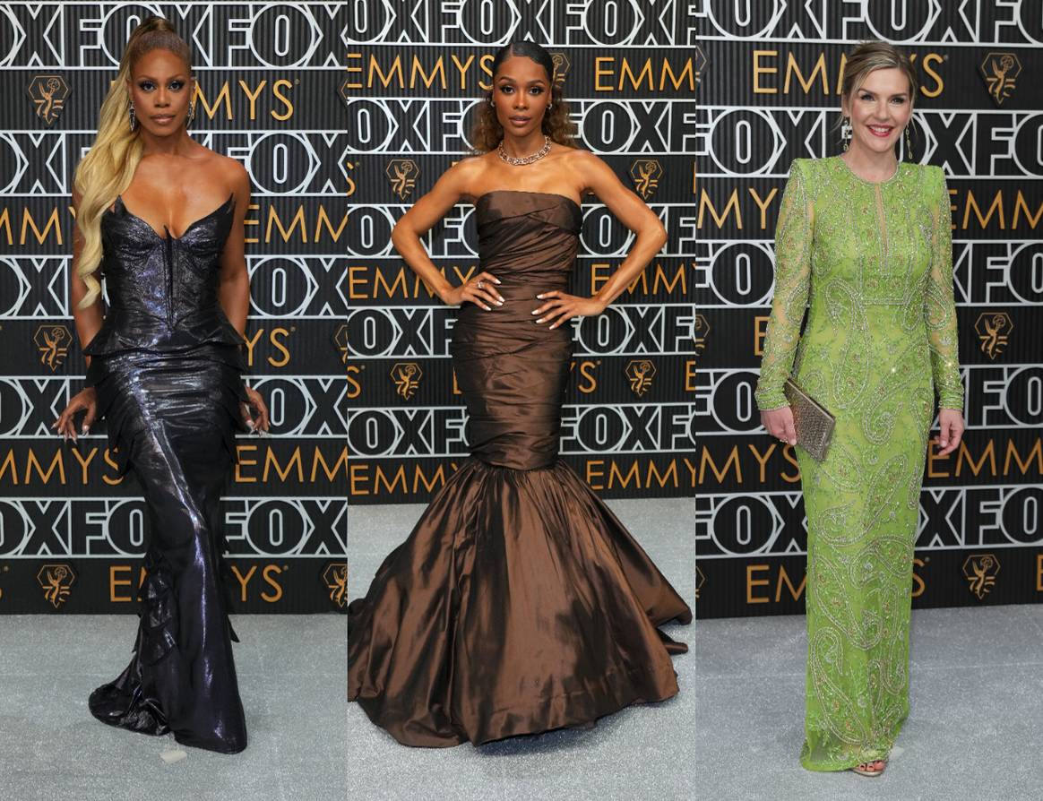 Laverne Cox in Thierry Mugler, Zuri Hall in Wayne Clark and Rhae Seehorn in Naeem Kahn.